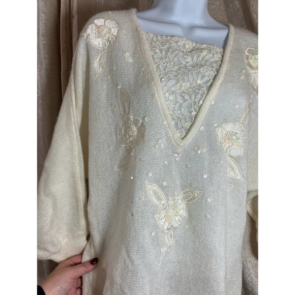 Vintage Bonnie Boerer Ivory Sweater Small - Picture 3 of 6
